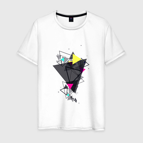 Мужская футболка Геометрия треугольники / Белый – фото 1