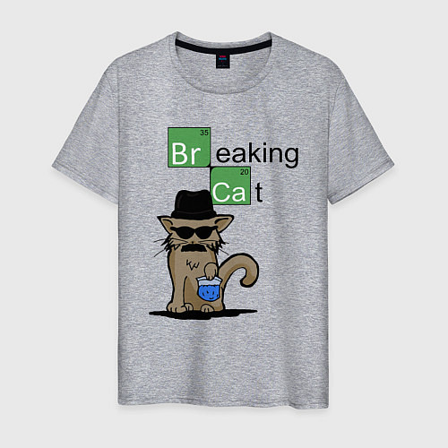 Мужская футболка Breaking Cat / Меланж – фото 1