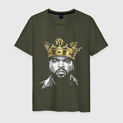 Футболка хлопковая мужская Ice Cube King цвета меланж-хаки — фото 1