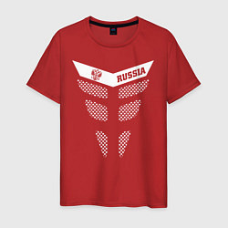 Футболка хлопковая мужская Экзоскелет Россия, цвет: красный