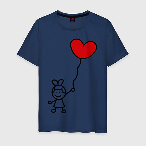 Мужская футболка Влюбленная девочка / Тёмно-синий – фото 1