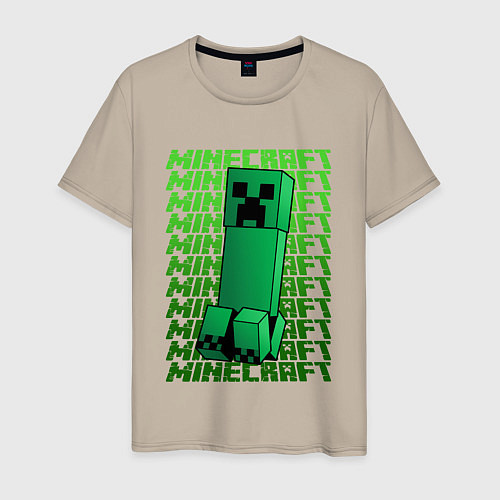 Мужская футболка MINERCRAFT CREEPER / Миндальный – фото 1