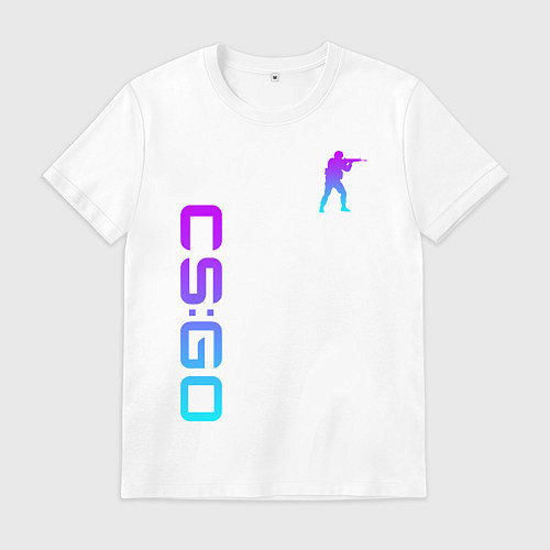 Мужская футболка CS GO NEON / Белый – фото 1