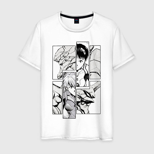 Мужская футболка Аска и Синдзи, Евангелион / Белый – фото 1