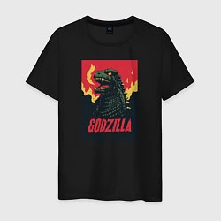 Футболка хлопковая мужская Godzilla, цвет: черный