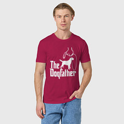 Футболка хлопковая мужская The Dogfather - пародия, цвет: маджента — фото 2