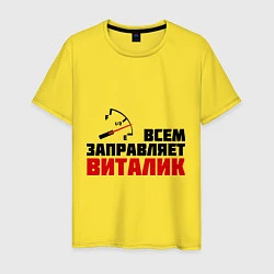 Футболка хлопковая мужская Заправляет Виталик, цвет: желтый