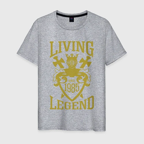 Мужская футболка 1985 - живая легенда / Меланж – фото 1