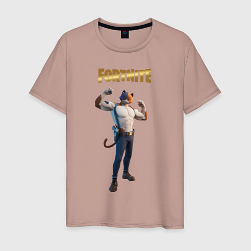 Мужская футболка Meowcles Fortnite 2 / Пыльно-розовый – фото 1