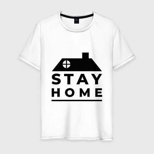 Мужская футболка Оставайся дома / Белый – фото 1
