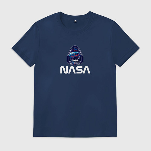 Мужская футболка Crew Dragon NASA / Тёмно-синий – фото 1