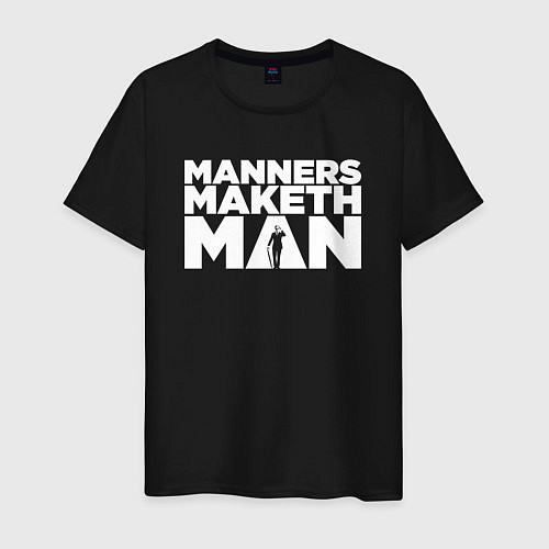 Мужская футболка Manners maketh man / Черный – фото 1