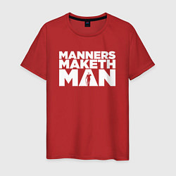 Футболка хлопковая мужская Manners maketh man, цвет: красный