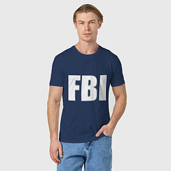 Футболка хлопковая мужская FBI, цвет: тёмно-синий — фото 2