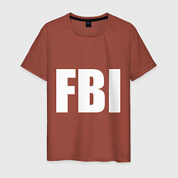 Футболка хлопковая мужская FBI, цвет: кирпичный