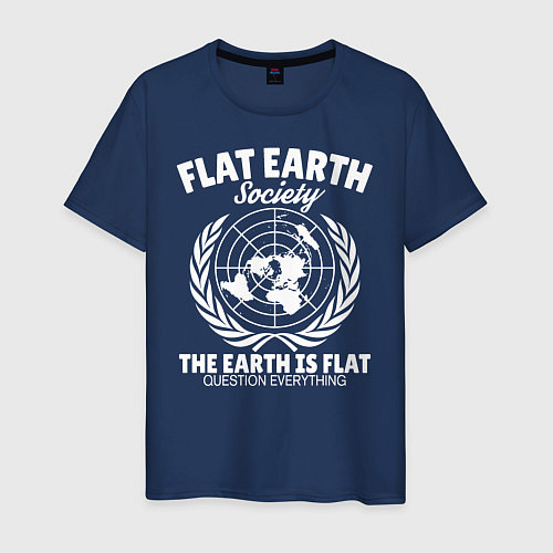 Мужская футболка Сообщество Плоской Земли / Тёмно-синий – фото 1