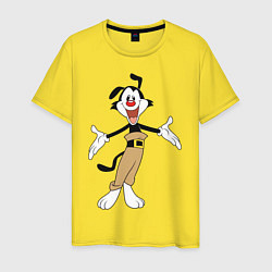 Футболка хлопковая мужская Якко Уорнер Animaniacs, цвет: желтый