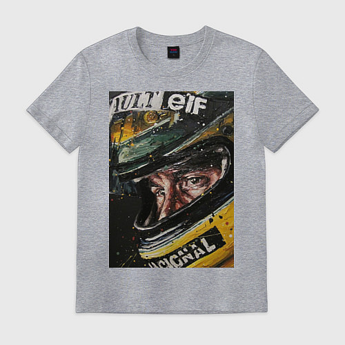 Мужская футболка Айртон Сенна / Меланж – фото 1