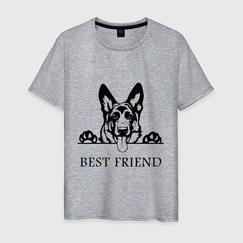 Мужская футболка ОВЧАРКА BEST FRIEND Z / Меланж – фото 1