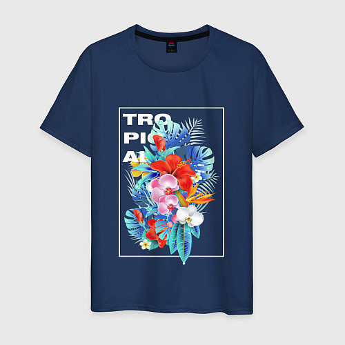 Мужская футболка Tropical / Тёмно-синий – фото 1