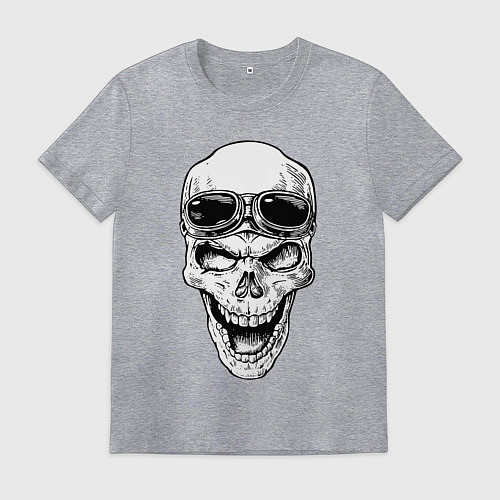 Мужская футболка Skull and glasses / Меланж – фото 1