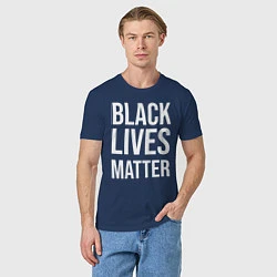 Футболка хлопковая мужская BLACK LIVES MATTER, цвет: тёмно-синий — фото 2