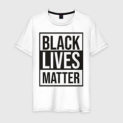 Футболка хлопковая мужская BLACK LIVES MATTER, цвет: белый