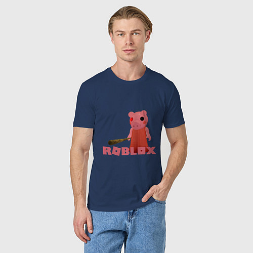 Мужская футболка ROBLOX: PIGGI / Тёмно-синий – фото 3