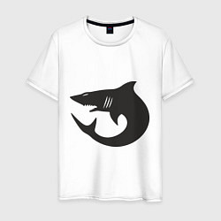 Футболка хлопковая мужская Акулы (Sharks), цвет: белый
