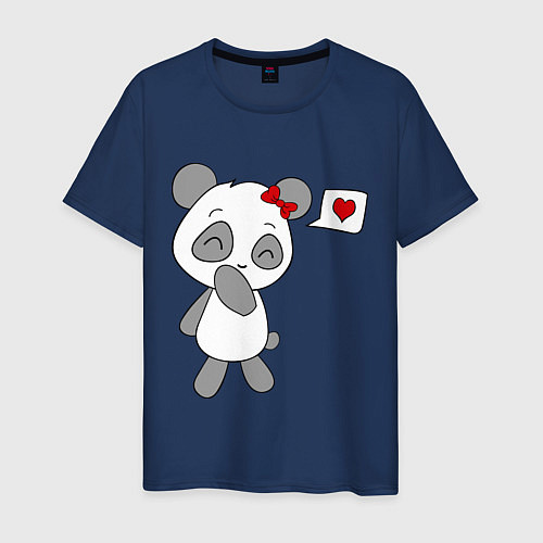 Мужская футболка Панда девочка / Тёмно-синий – фото 1