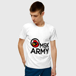 Футболка хлопковая мужская Omsk army цвета белый — фото 2