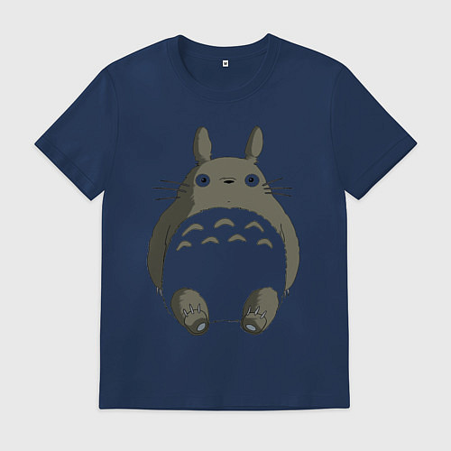 Мужская футболка Тоторо с прозрачным пузиком / Тёмно-синий – фото 1
