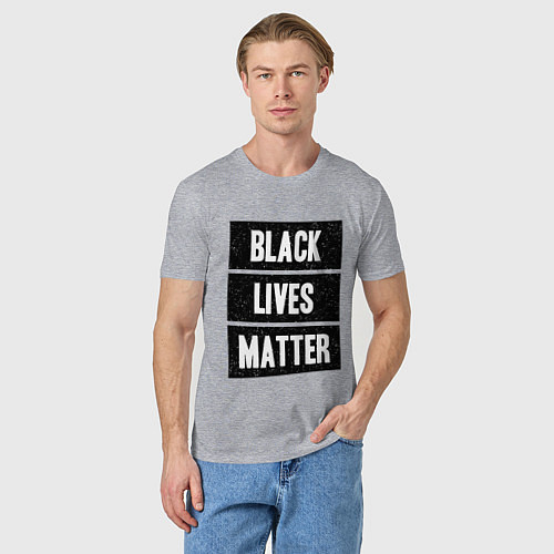 Мужская футболка Black lives matter Z / Меланж – фото 3