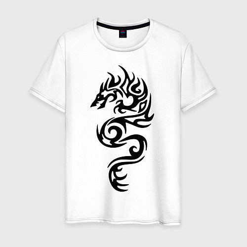 Мужская футболка Татуировка - дракон / Белый – фото 1