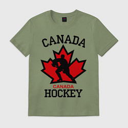 Футболка хлопковая мужская Canada Hockey, цвет: авокадо