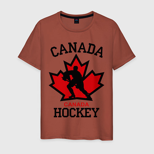 Мужская футболка Canada Hockey / Кирпичный – фото 1