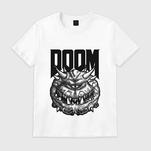 Мужская футболка КАКОДЕМОН DOOM Z / Белый – фото 1