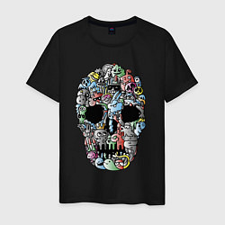 Футболка хлопковая мужская Tosh Cool skull, цвет: черный