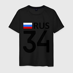 Футболка хлопковая мужская RUS 34, цвет: черный