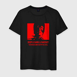 Футболка хлопковая мужская VANSAMA OFFICIAL Red, цвет: черный