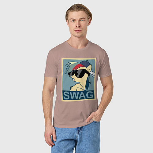 Мужская футболка Rainbow Dash swag / Пыльно-розовый – фото 3
