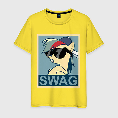 Мужская футболка Rainbow Dash swag / Желтый – фото 1