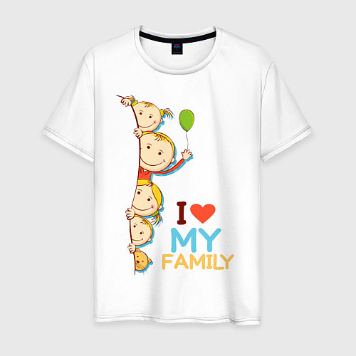 Мужская футболка Я люблю свою семью / Белый – фото 1