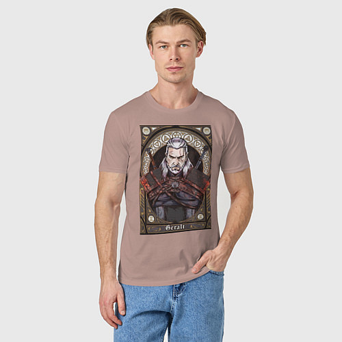 Мужская футболка The Witcher, Geralt, Ведьмак, / Пыльно-розовый – фото 3