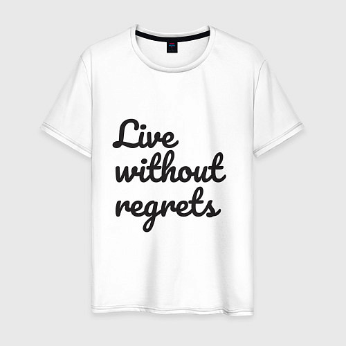 Мужская футболка Live without regrets / Белый – фото 1