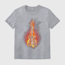 Футболка хлопковая мужская Огненная гитара, цвет: меланж