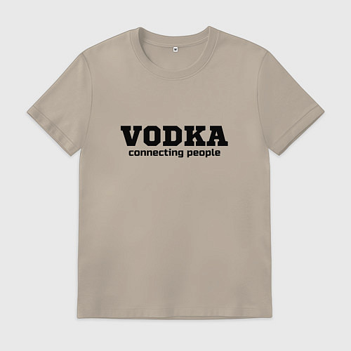 Мужская футболка Vodka connecting people / Миндальный – фото 1