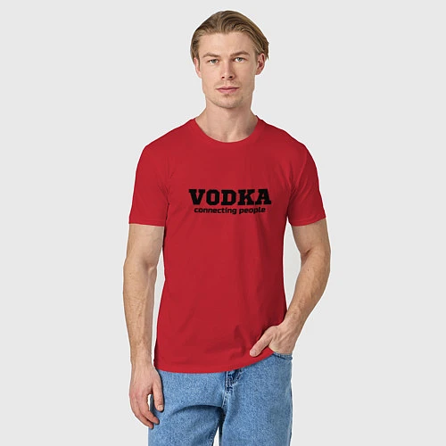 Мужская футболка Vodka connecting people / Красный – фото 3