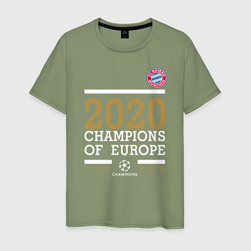 Мужская футболка FC Bayern Munchen Champions of Europe 2020 / Авокадо – фото 1