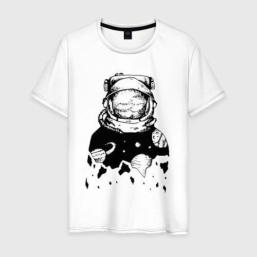 Мужская футболка Космонавт / Белый – фото 1